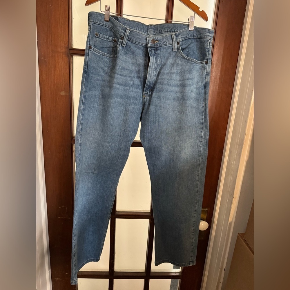 Wrangler Blue Straight Jeans Classic Style - Picture 5 of 6